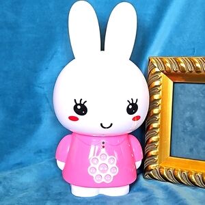 Cute Bunny, speak English and Chinese,sing songs and ears,light up USB rechargea